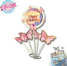 Torta Dekor Toperi Za Dekoraciju - LEPRITI 4kom. & HAPPY BIRTHDAY (ROZI)